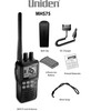 Uniden MHS75 Waterproof Handheld 2-Way VHF Marine radio, Submersible, Selectable