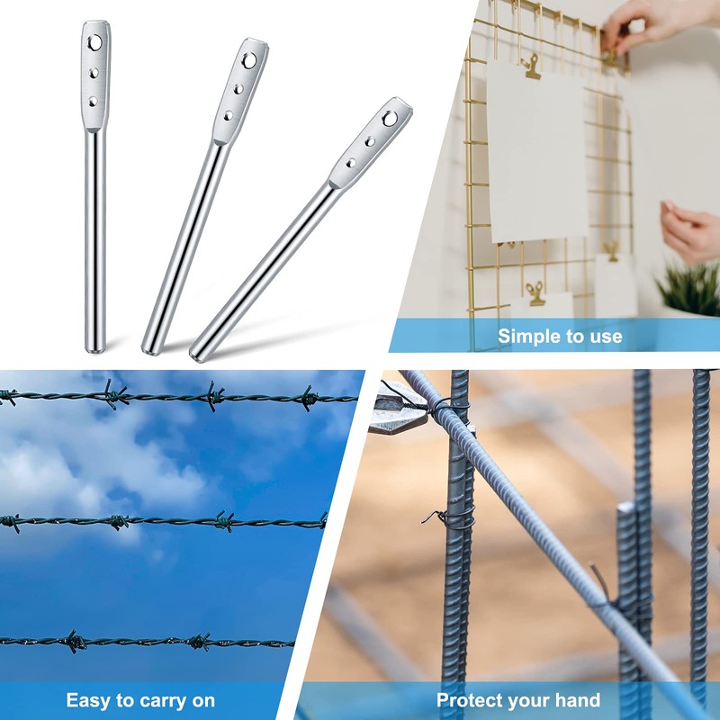 3 Pieces 3 Hole Wire Twister Multi-Functional Bender High-tensile Wire