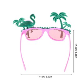 BESTOYARD 2 Pcs Flamingo Sunglasses, Coconut Tree Eyeglasses, Hawaiian Eyewear Props, Summer Photo Booth Accessories for Adult Luau Party, Men Women Dancing, Halloween Beach Events
