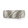 Solid Titanium Swirl Design 8mm Men's Wedding Brushed Matte Finish