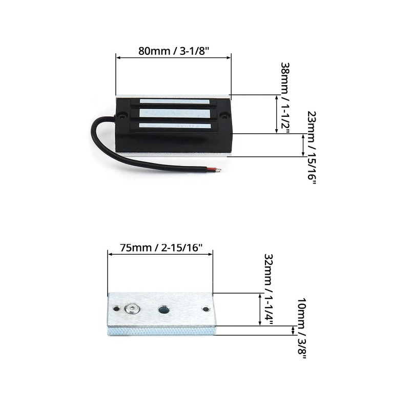 QWORK Electric Magnetic Lock, 2 Pack 60kg 130LBs Holding Force