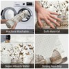 Cotton Flower Bath Mat Farmhouse Floral Bath Rug Non Slip
