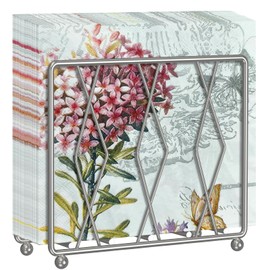 LWSFF Napkin Holder for Table, Modern Metal Napkin Holders for Paper Napkins & Kitchen Dining & Countertops, Cocktail Upright Napkin Holder Dispenser Suitable for All Room Decors (Large, Silver)