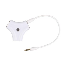 Futheda 5-Way Multi Headphone Audio Splitter Connector, 3.5mm Audio Stereo Headset AUX Adapter with Earphone Earbuds Extension Cord Compatible with PC Tablets MP3 Players - White