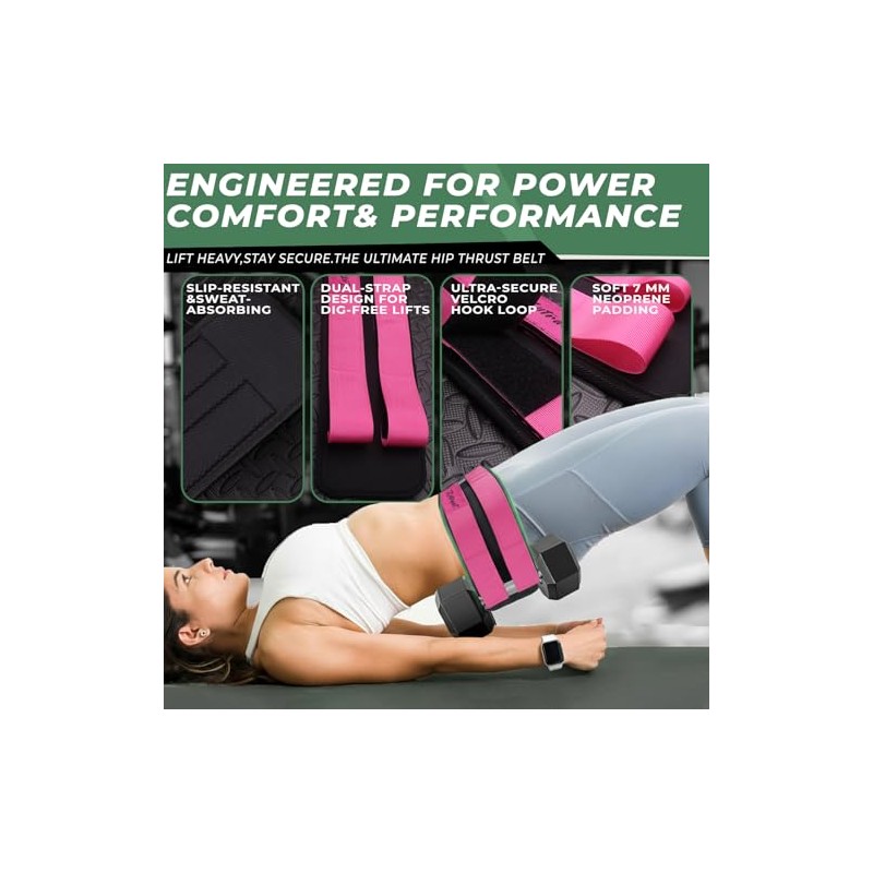 Hip Thrust Barbell Pad Belt for Gym, Fitness Booty Support