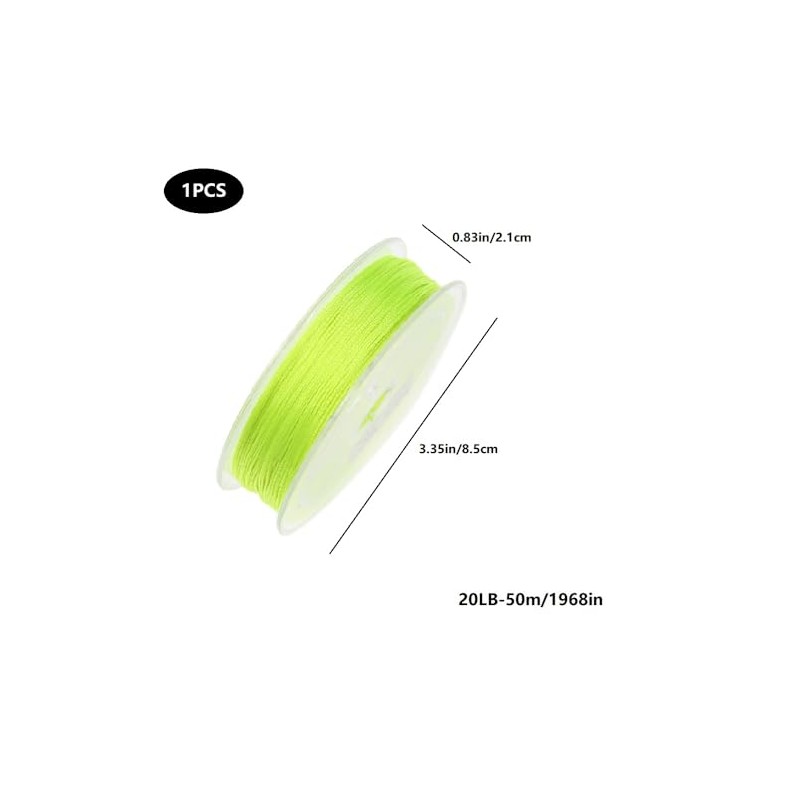 Fly Line Backing, 8 Strands, 20LB Test, 50 Metres (Fluorescent