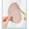 Princess Cushioning Leather Half Forefoot Insole (Beige, One size)