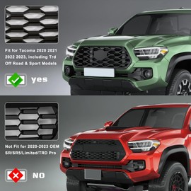 FICOLPO 4 Pcs Grille Lights Compatible with Toyota Tacoma 2020 2021 2022 2023 TRD Off Road and Sport Models, OEM Style LED Front Grill Lights for Tacoma Accessories with Fuse & Harness (White)