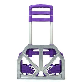 Purple 170lbs Luggage Cart Folding Dolly Collapsible Trolley Push Hand Truck, (HC170P)