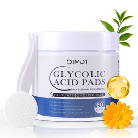 Glycolic Acid Cleansing Pads – Exfoliating Face Pad with 10% Glycolic & 2% Salicylic Acid for Deep Cleansing, Moisturizing, Pore Minimizing, Acne Treatment, for All Skin Types (60 Pads)