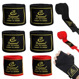 NANCHU 6 Piezas Vendas de Boxeo, Vendas para Entrenamiento de Boxeo Absorber el Sudor Antideslizante Vendajes para Las Manos de Artes Marciales para P