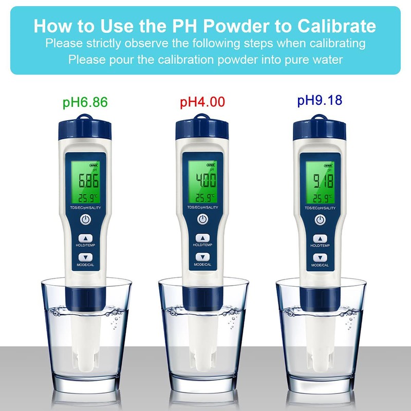Pool Salt Tester, 5 in 1 pH and Salt Meter
