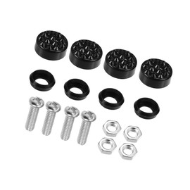 HOPESPANNER 1 Set Bling Car License Plate Fasteners Screws Caps Covers Black Universal Rhinestone License Plate Bolt Cap Plastic Washer Replace Parts Vehicle Components