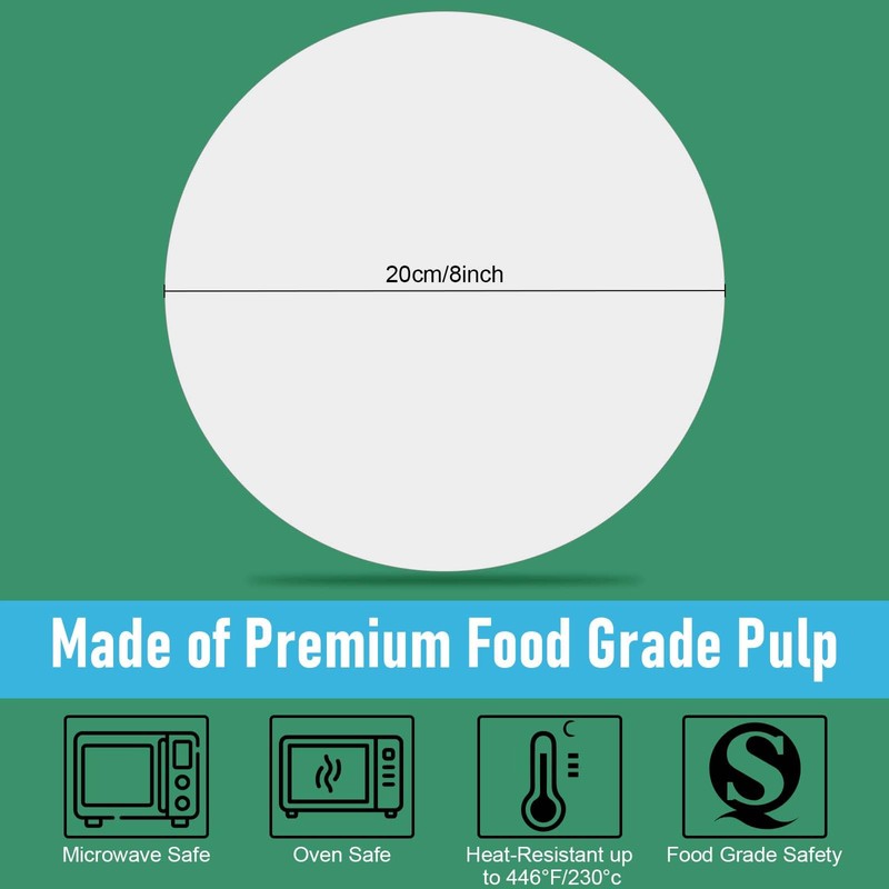 Baking Paper Round Non-Stick Baking Paper for Pans, Grill, Steam,