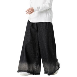 DOSLAVIDA Baggy Jeans for Men Wide Leg Hip Hop Jean Stylish Loose Fit Denim Pants Casual Streetwear Skateboard Pants