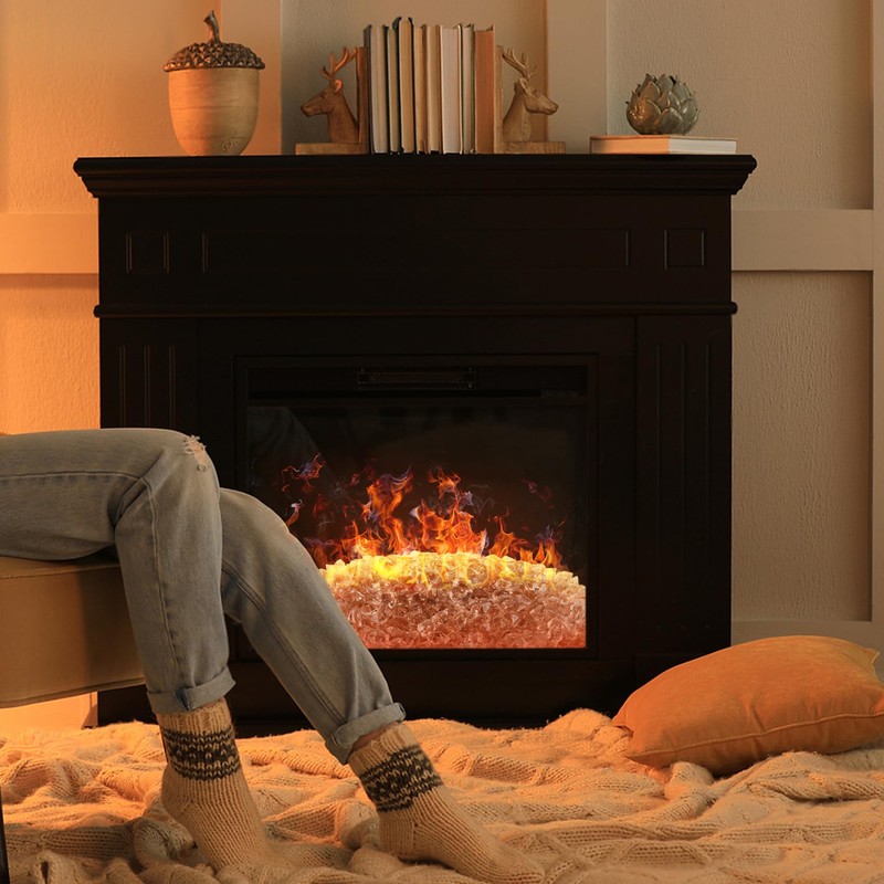 Mr. Fireglass 1/2-Inch Polygon Fire Glass for Fireplace Fire Pit