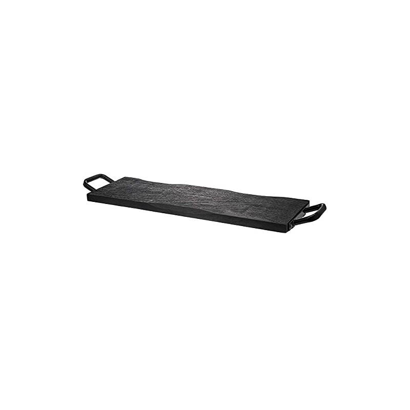 Godinger Wood Serving Tray, Charcuterie Platter Cheese Board with Metal