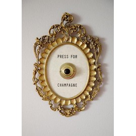 Okuorze Press for Button, Press for Champagne Framed Vintage Button,Champagne Themed Decor Wall Plaque Ornament Gift for Party Christmas Home Bedroom Hotel, Gold