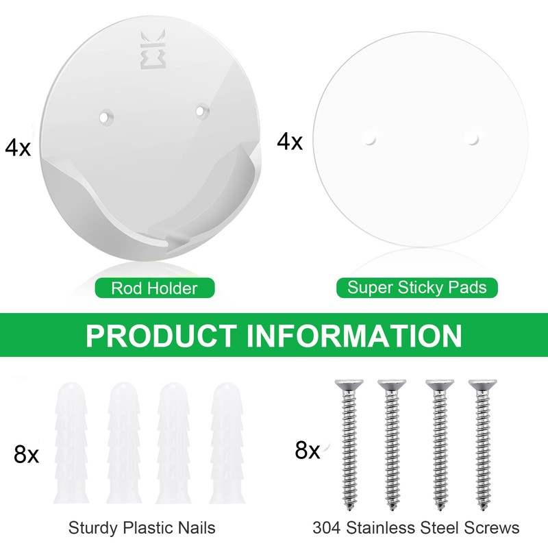 Shower Curtain Rod Holders for Wall – Kitosun Adhesive Tension