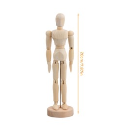 Dibotell Wooden Link Doll, Artist Doll for Drawing, Male Made of Wood, Flexible Mannequin, Wooden Drawing Doll, Wooden Figure, Wooden Doll (20 cm)