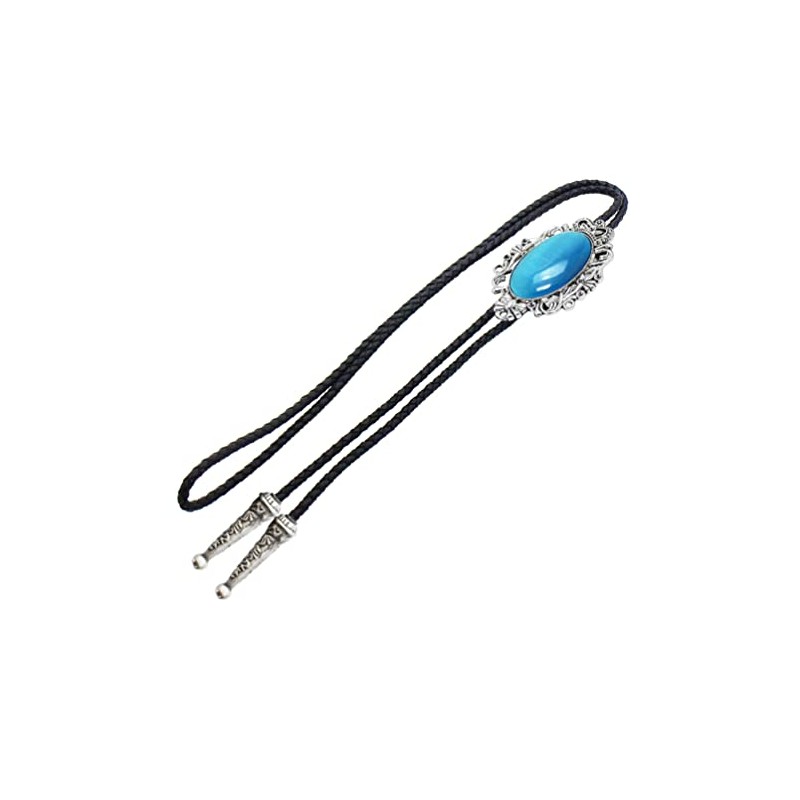 Bowties.jp prt0187 Blue Crown Oval Stone Loop Tie Necklace Polar