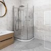RUCUDIM Fan-shaped Curved Bath Mat, Bath Mats Non Slip Bathroom