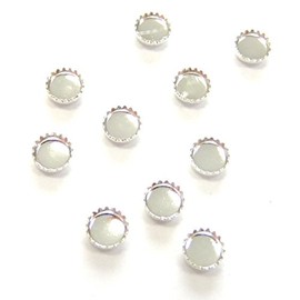 Mystic Frace Nail Stone Dish Circle Silver 3mm 10P