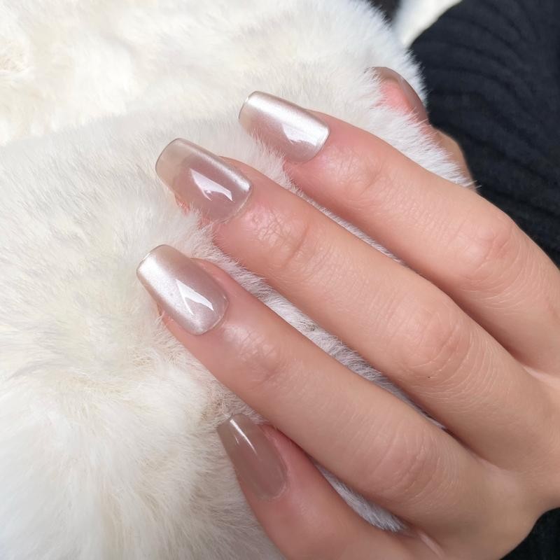【NEW ARRIVALS!】 Press on Nails French Tip Bling Coffin Short