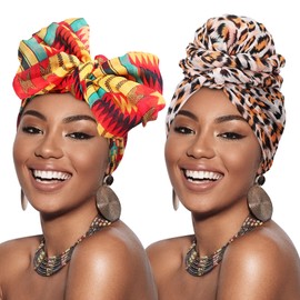 DRESHOW Head Wraps for Women, Hair Wraps for Women Urban Turbanista Stretch Jersey Knit Turban Head Wraps Head Scarf for Women