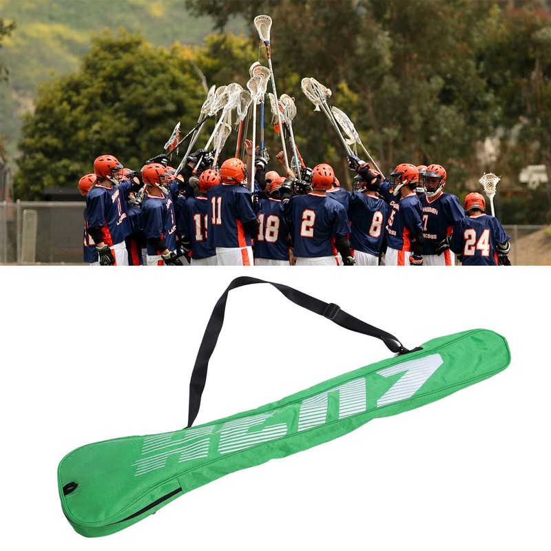 Lacrosse Stick Bag Green Holds 3 Sticks Large Capacity Oxford