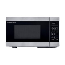 SHARP Compact Countertop Microwave Oven with Removable 10" Carousel Turntable, 700 Watt, 0.7 Cubic Feet, Stainless Steel