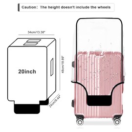 GigabitBest 20 Inch Clear PVC Luggage Cover, 0.2mm Thick Lightweight Waterproof, Dustproof, Anti-Scratch Suitcase Cover, Luggage Covers for Suitcase TSA Approved, Fits 19"-20" Wheeled Luggage