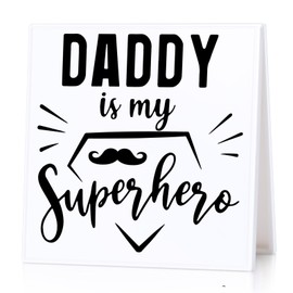Dad Gifts from Daughter Son Desk Sign Daddy is My Superhero Plaque Gifts for Father's Day Christmas Birthday Thanksgiving