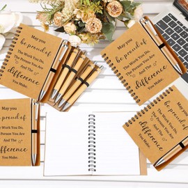 boocooberg Thank You Gifts For Colleagues,Leaving Gifts For Colleagues Women,Employee Appreciation Gifts,Teacher Gifts,Team Gifts For CoworkersNotepad Ballpoint Pen Kraft Notebook For Employees