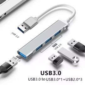 Unbranded 4 Port USB 3.0 Hub Splitter Adapter Charge High Speed For PC Laptop Mac Desktop