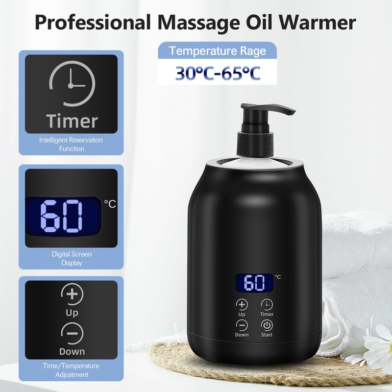 Massageöl Wärmer mit Gesichts-Roller-Set, iklestar Professioneller Massage öl wärmer gerät,