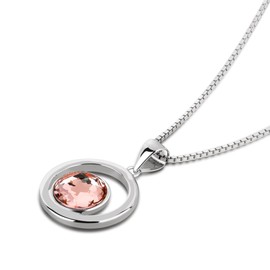Schöner-SD Round Pendant Necklace 925 Silver, Silver