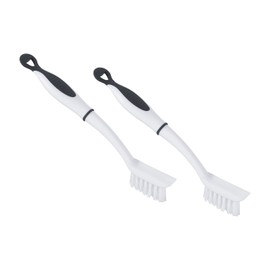 Grout Cleaner Scrub Brush Small with Stiff Bristles, Slim Corner Edge Cleaning Brush, Grey 2 Pack Deep Clean Kitchen Tile and Shower Scrubber Brush