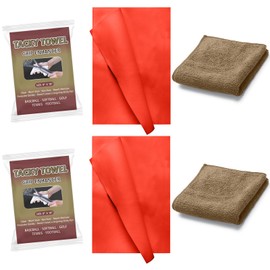 SmoothNovelty 2 Kit Grip Enhancer Towel Sticky Grip Enhancer Include 2 Tac Rag Sticky Towel 2 Microfiber Towels for Sweaty Hands Tacky Cloth Softball Golf Baseball Tennis(Red)