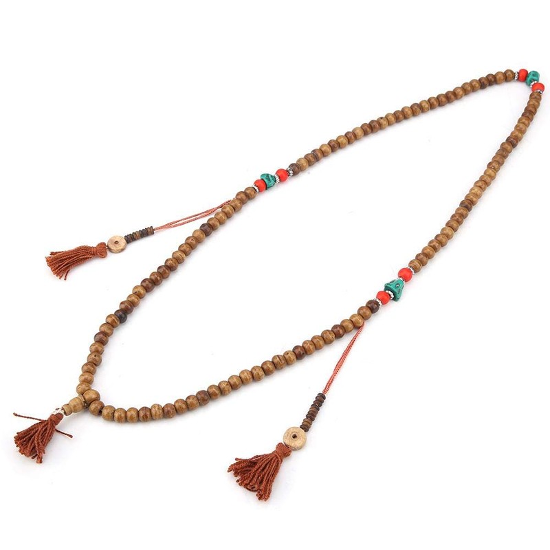 Hztyyier 108 Beads Tibetan Rosary Yak Bone Prayer Beads Tibetan
