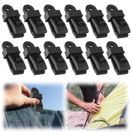 12 Pcs Tarp Clips, Heavy Duty Tarpaulin Clips Set, Camping Tarpaulin Clips Black Reusable Awning Clamps Camping Accessories, Must-Have Accessory for Camping Boating Picnics and Outdoor Events