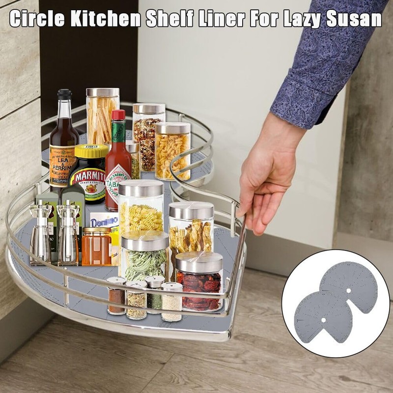 2 PCS 26" Lazy Susan Shelf Liner, Jaxbo Silicone Lazy