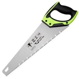 18 Inch Wood Hand Saw, 7 TPI Universal Handsaw Non-slip Ergonomic Handle Rustproof Wood Saw with Chip Removal Design