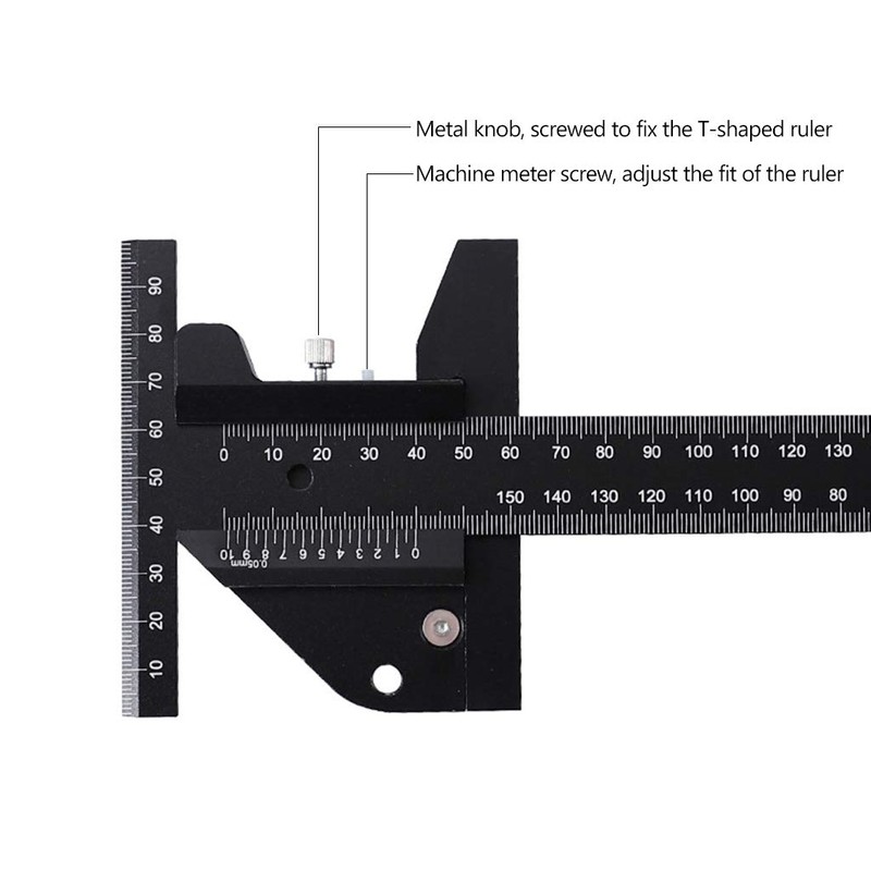 Manyao Woodworking Ruler, T-Ruler, Marking Ruler, Carpenter, Angle Ruler, Marking