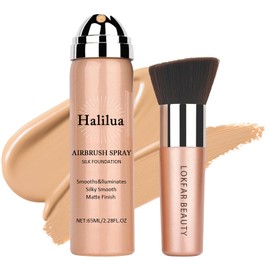 Airbrush Foundation Makeup Spray, Mini Travel Makeup,Silk Airbrush Flawless Setting Spray,Long-lasting&Waterproof Foundation for Smooth Radiant Creamy Skin,Breathable Anti-aging(02#Beige)