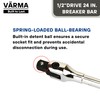VÄRMA 1/2” Drive 24-Inch Breaker Bar with 180° Pivot Flex