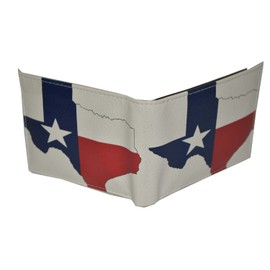 Mens Bifold Exotic Wallet Picture Texas Flag Map with printed gift box