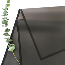 Duyasurs 20 Sheets Flower Bouquet Wrapping Paper, Waterproof Floral Wrapping for DIY Crafts, Wedding Valentine's Day, Birthday Gift, Florist Supplies Packaging Paper, 22.8x22.8IN, Translucent Black