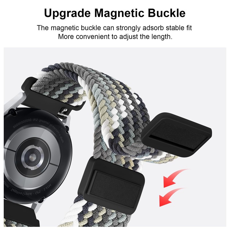 Braided Stretchy Nylon Strap Compatible with Garmin Vivoactive 4/Venu 2/Forerunner