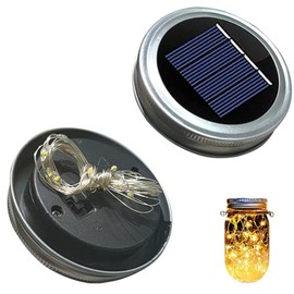 Solar Lights Replacement Top Parts for Outdoor Solar Watering Can Hanging Lanterns with 90 LED String Lithgs Detachable Connector (Warm White ) (2PCS for Mason Jar)